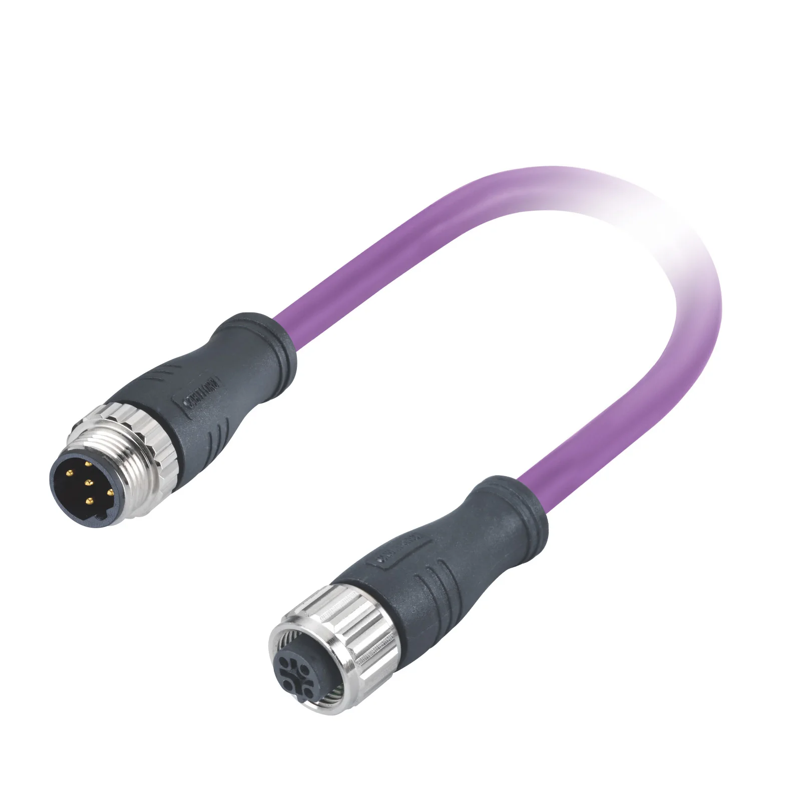 M12 B код мужской женский разъем 5-контактный литой 1 м фиолетовый Profibus DP экранированный кабель