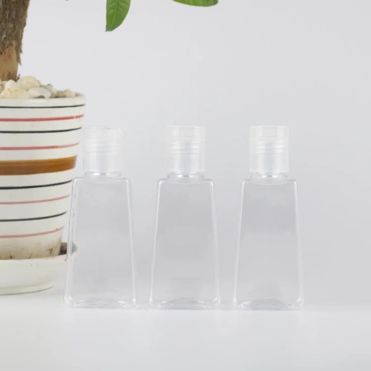 New Cute 30ml 1oz Pet Empty Mini Hand Wash Container Hand Sanitizer Liquid Gel Plastic Bottle with Silicone Holder