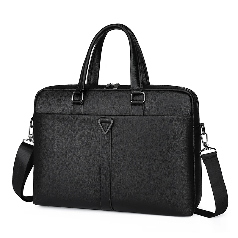 New Fashion Custom LOGO Black Brown Waterproof Vintage Berifcase Sling Bag For Women PU Leather Laptop Bag Hot Sale