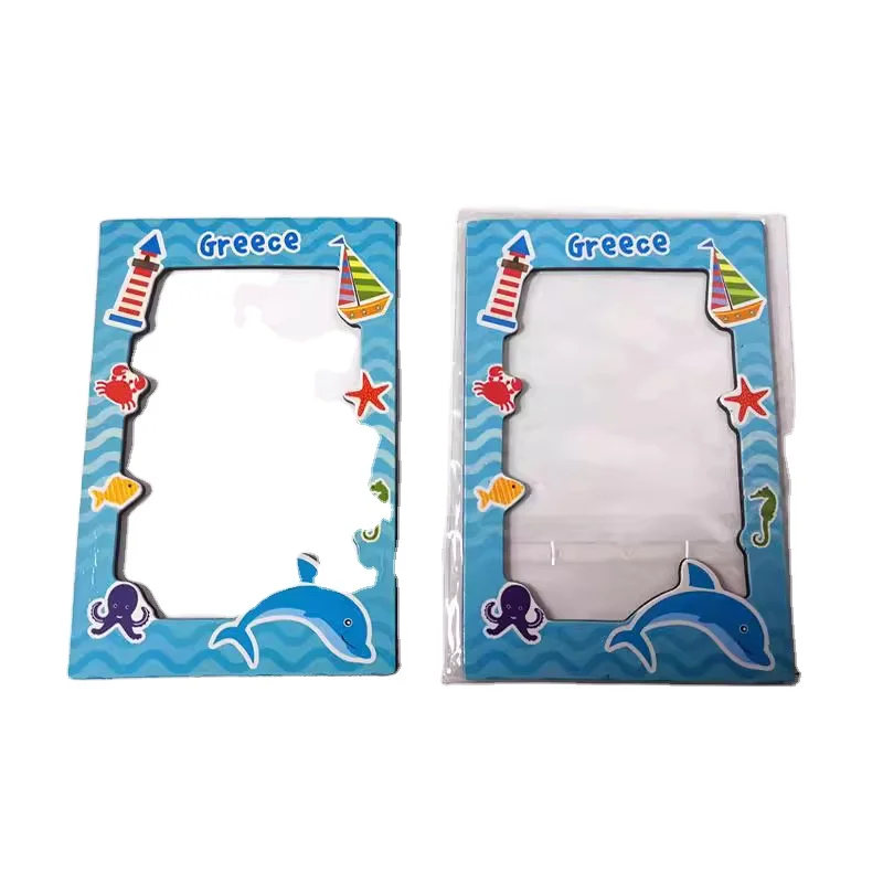 Blue Cartoon Magnetic Photo Frame Ocean element Free Punch Wholesale Creative Products