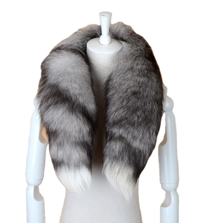 Tail fur scarf for men and women winter warm fur shawl manufacturers