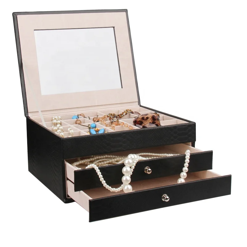 Faux Leather Medium Jewellery Organizer Vintage gift for Women necklace box jewelry ring box luxury jewelry organizer