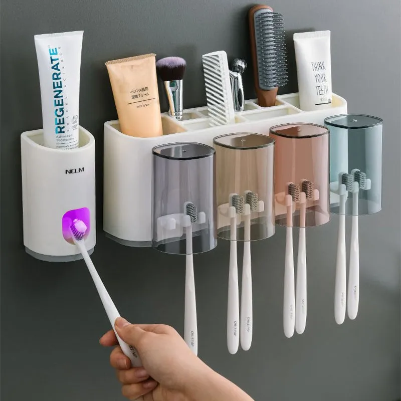 Household toilet Household wash station toothbrush toothpaste storage shelving Bathroom wall mount