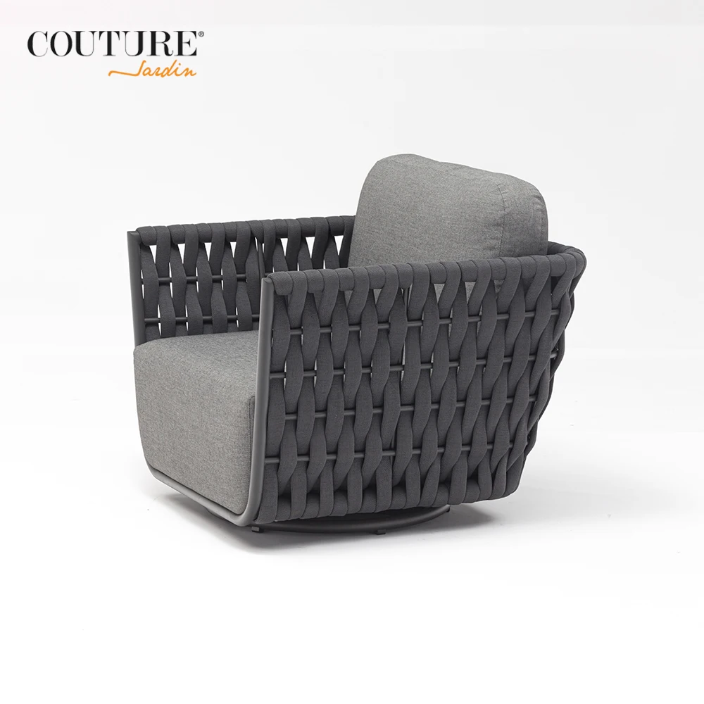 Производитель Couture HUG, сетчатый серый Поворотный диван с высокой спинкой, уличный комплект диванов, садовые наборы
