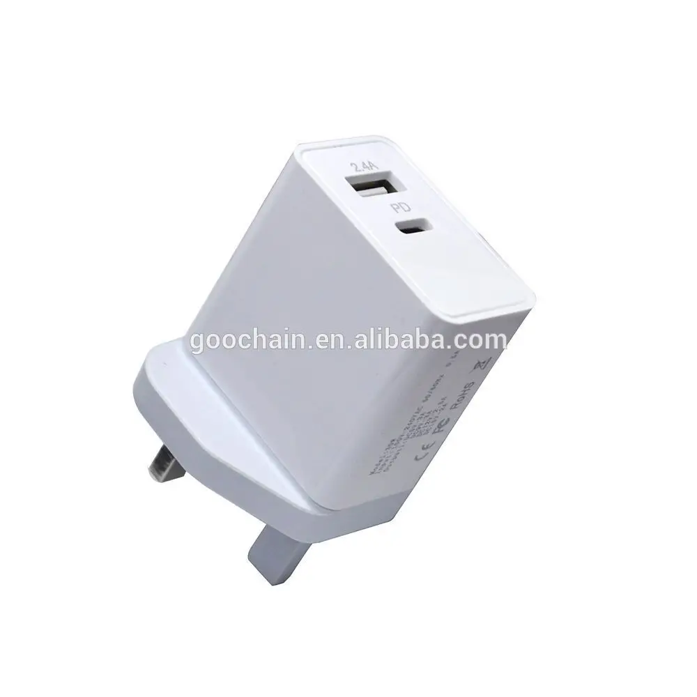 
Portable Dual Port Charger 30W PD Charger USB Type C Fast Charging Adapter 