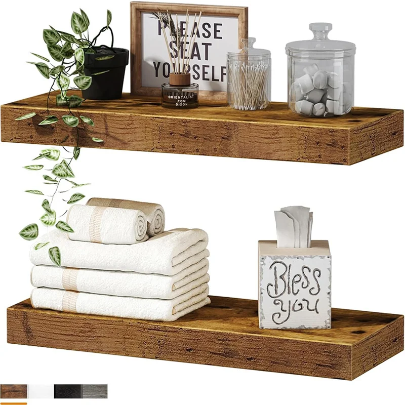 Bathroom Shelves Floating Shelves for Wall Shelf Over Toilet Small Wall Mounted Farmhouse Decor 16 inch Set of 2