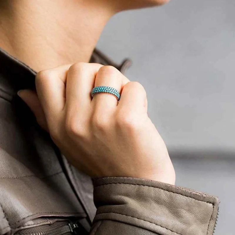 
Turkish rose gold color turquosie ring jewelry 