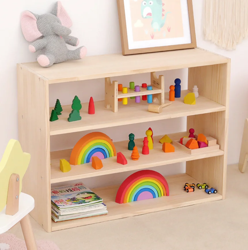 Toys Storage Kids Bookcase Book Shelf Wood Children Bookshelf