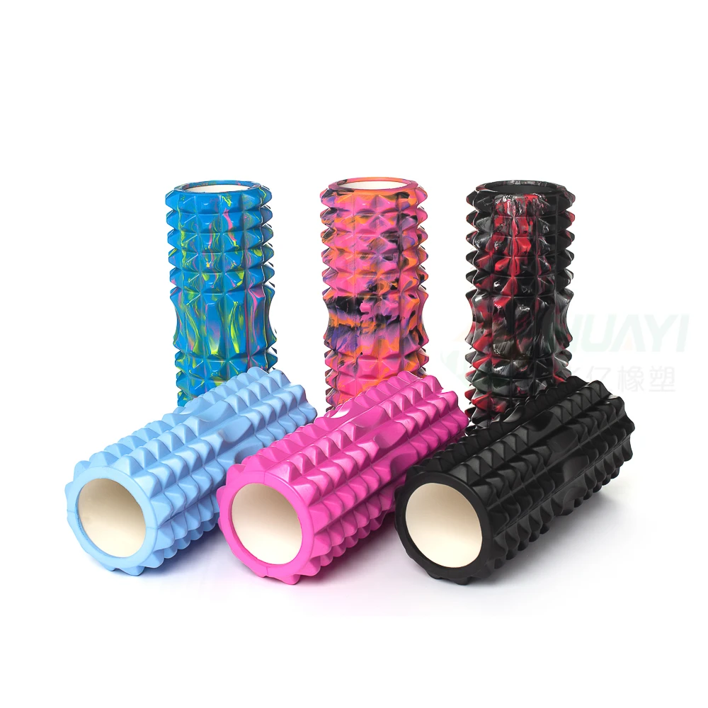 HUAYI Manufacturer Personalised Yoga Column Foam Roller Muscle Massage Pilates Exercise Fitness Hollow Massage Foam Roller
