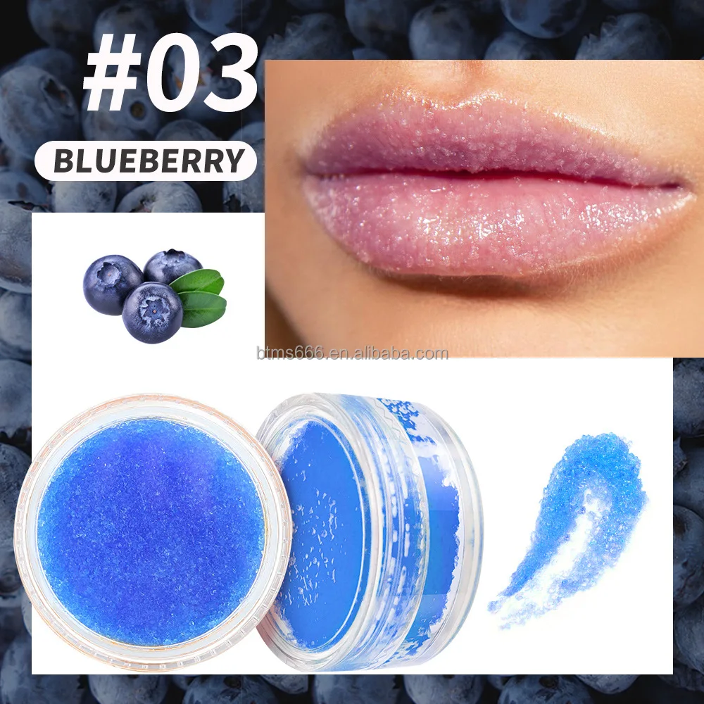 Bettermiss Organic Lip Scrub Lips Exfoliating Wholesale Private Label Orange Blueberry Grape Strawberry Lip Scrub