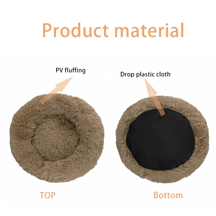 Comfortable Sleeping Round Comfortable New Style Pet Dog Cat Bed Round Plush Warm Original Calming Donut Cat And Dog Bed