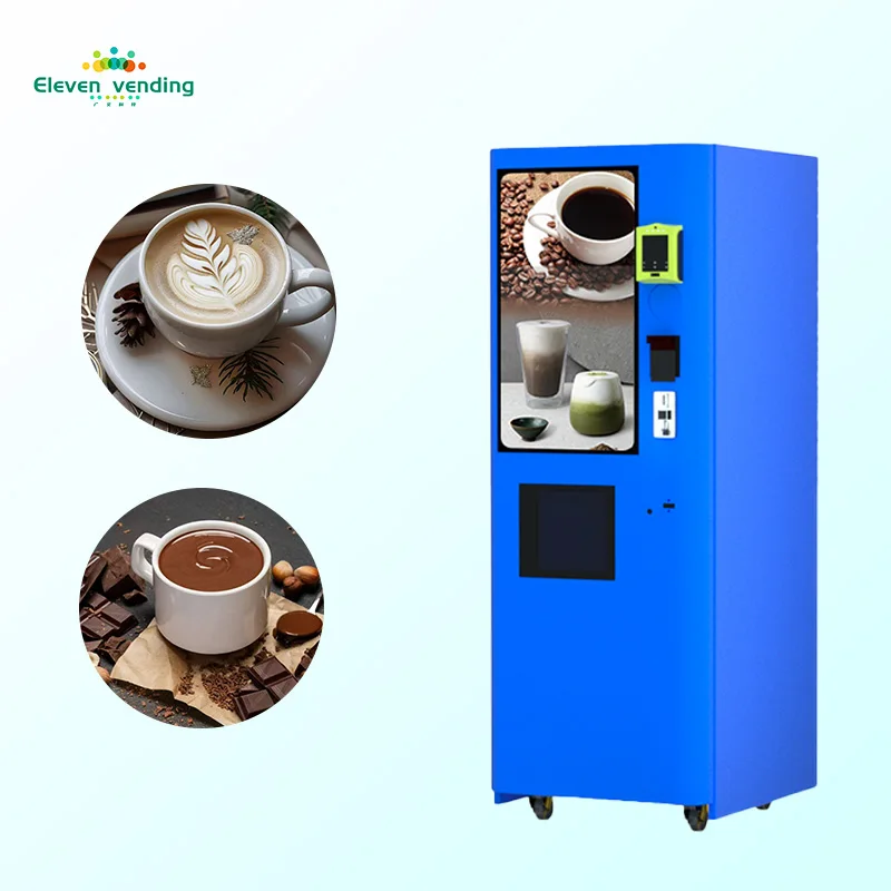 Smart Commercial Fully Automatic Self Coin Card Payment Instant Premix Powder Milk Tea Coffee Vending Machine