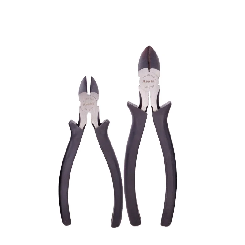 AK-8051 American type side cutting pliers tools with black handles