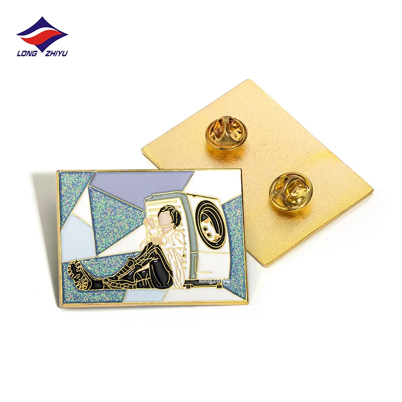 Longzhiyu 17 years metal craft manufacturer custom soft hard enamel pins wholesale anime character metal logo pins lapel
