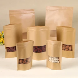 Kraft Paper Bag With Window Zipper lock Waterproof Wholesale For Seeds China