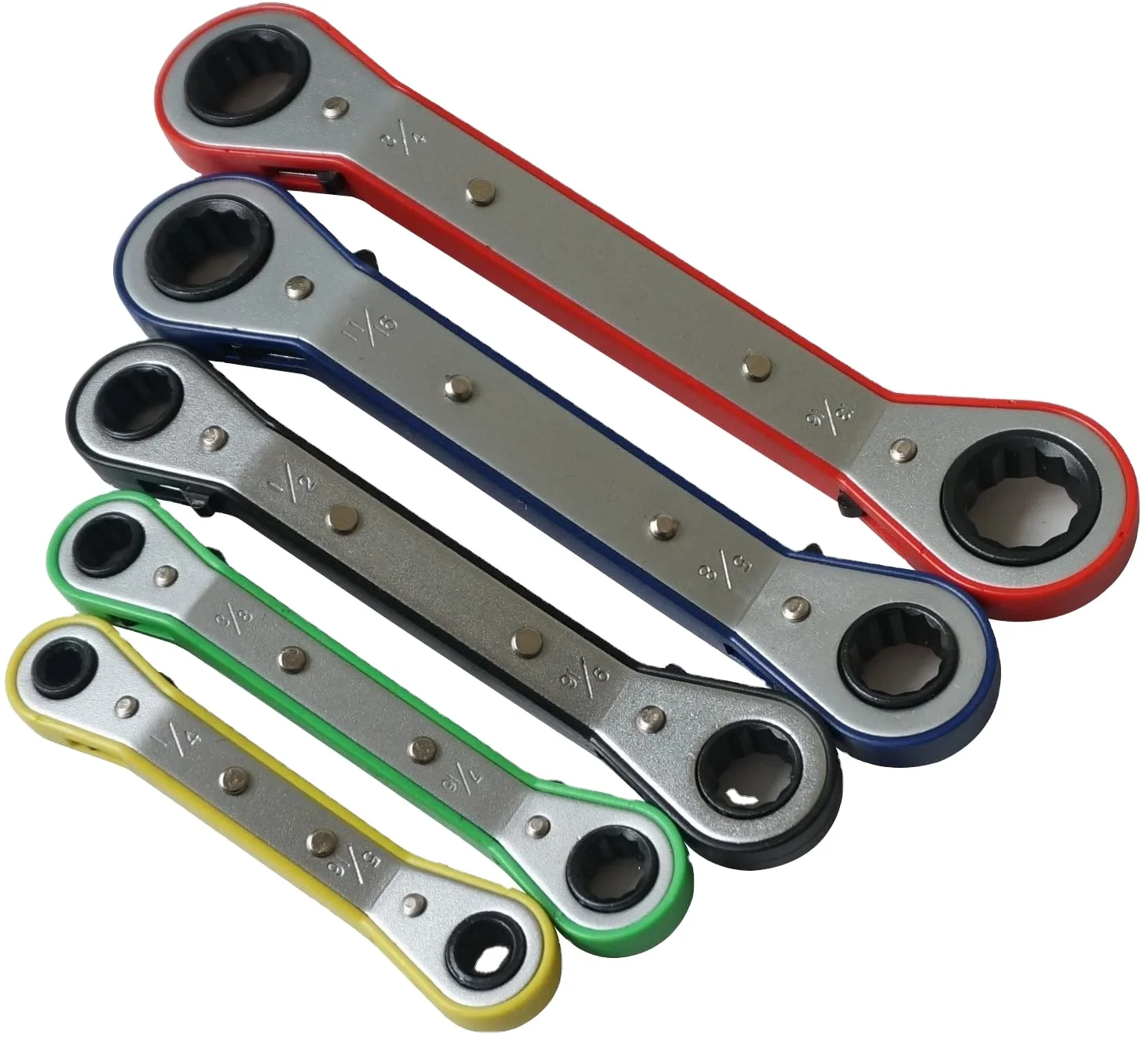 Hot Selling Five Colors Reversible Universal Ratchet Double Ring Torque Wrench Spanner
