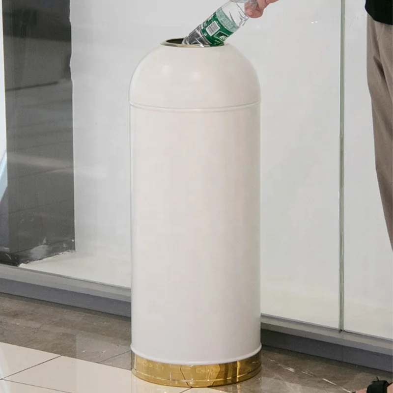 Leasylife Commercial Metal waste bin Double-layer Fast Food Restaurant trash bin Large Capacity Outdoor Trash Can