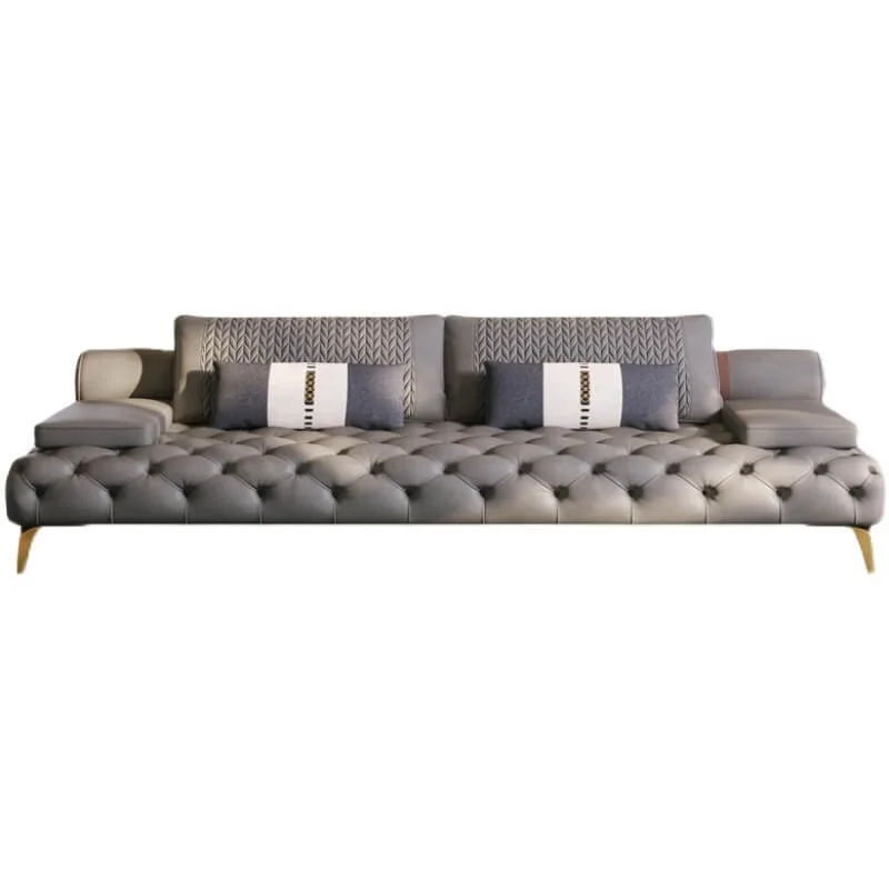 Italian Design High End Furniture sofas do escritorio 3 Seaters Milano Living Room leather Sofa