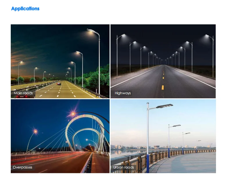 Highly recommended 180lm/w IP66 LED Street Light 5 years Warranty 50w 70w 100w 150w 200w 250w for Main roads/Highways/Overpasses
