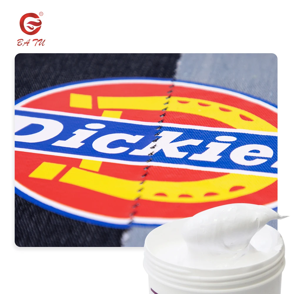 Water Based Screen Printing Ink White Watermark Ink Glossy Denim Rubber Paste