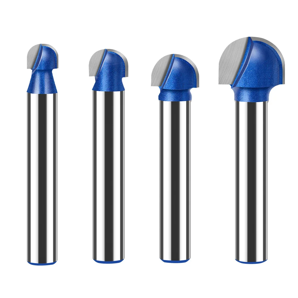6mm professional woodworking round bottom digging milling cutter edge trimming machine end mill cnc router tool