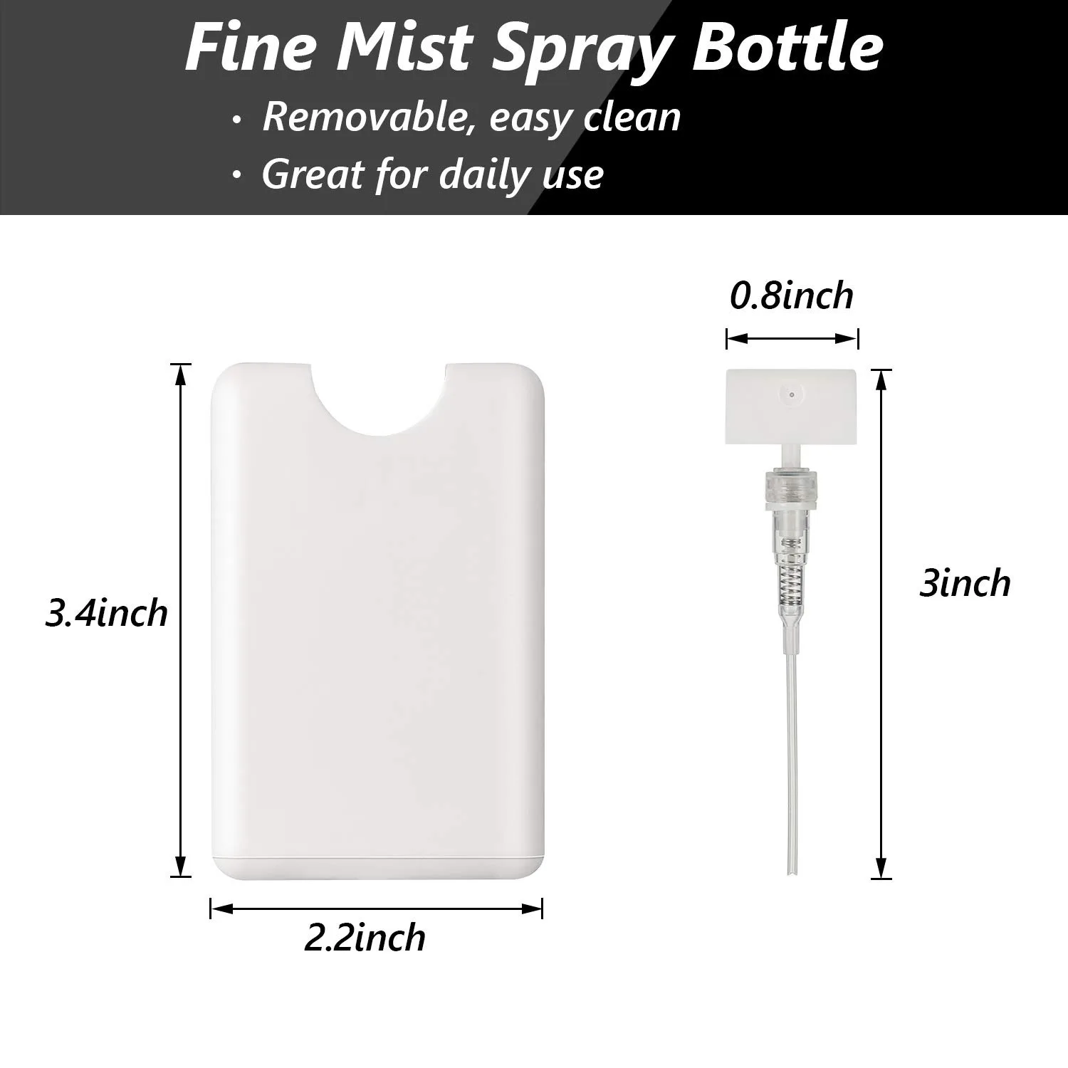 Mini Black White Red 20ml Hand Sanitizer Pocket Perfume Credit Card Spray Bottle With Custom Logo