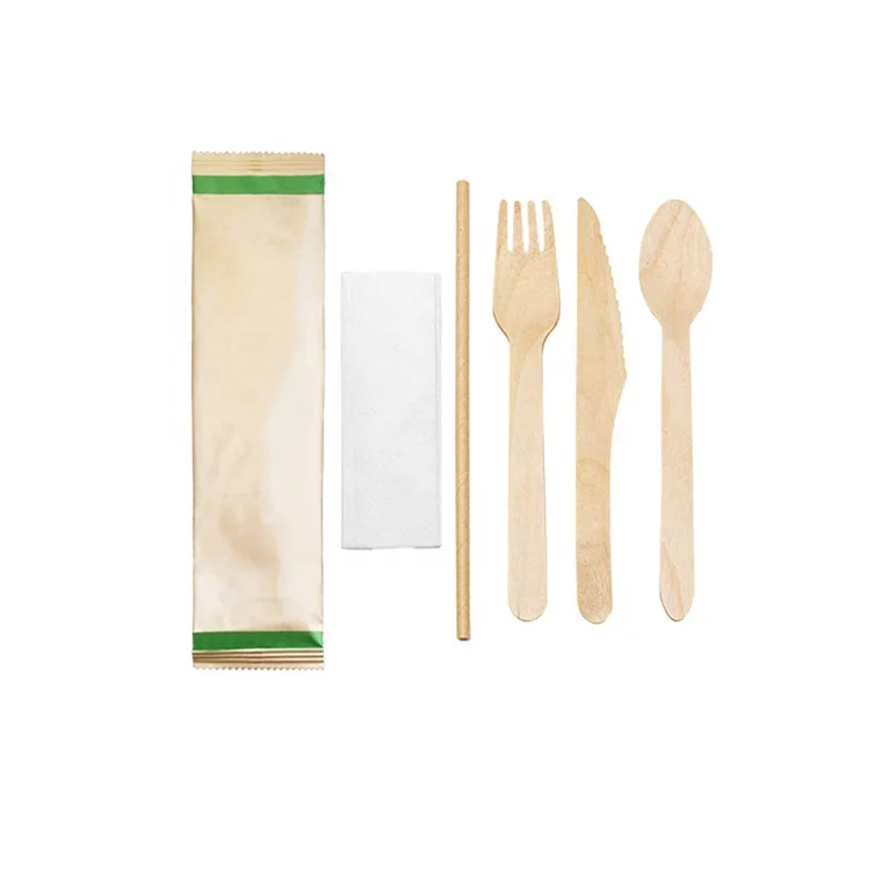 Flatware sets wooden custom disposable wooden cutlery