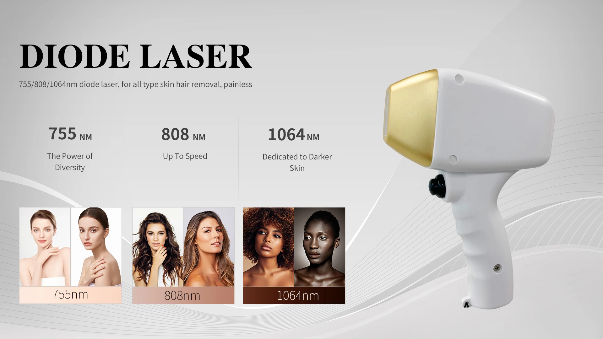 2024 New arrivals laser beauty equipment ice laser hair removal machine 808 755 1064 3 wave diode laser hair removal 4in1