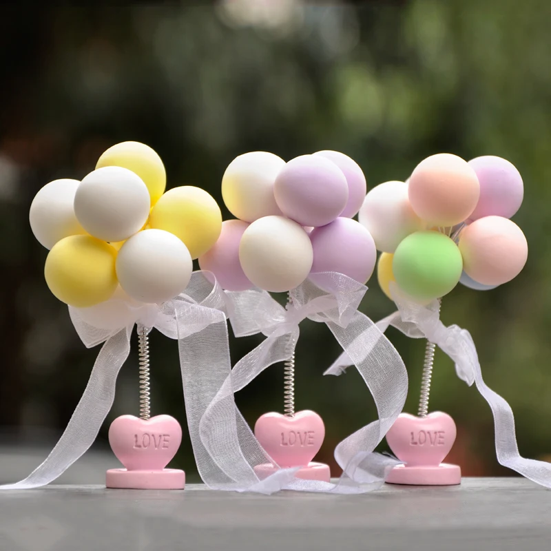 Mini Candy Color Balloons with 3M glue Vehicles Interior Accessories DIY Fairy Garden Miniature Home Decor