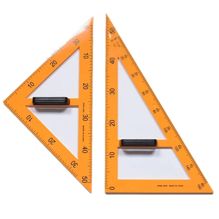 T Shape Big Teach Plastic Ruler Set Includes Straight and Triangular Rulers for Measuring Tools Plastic Material