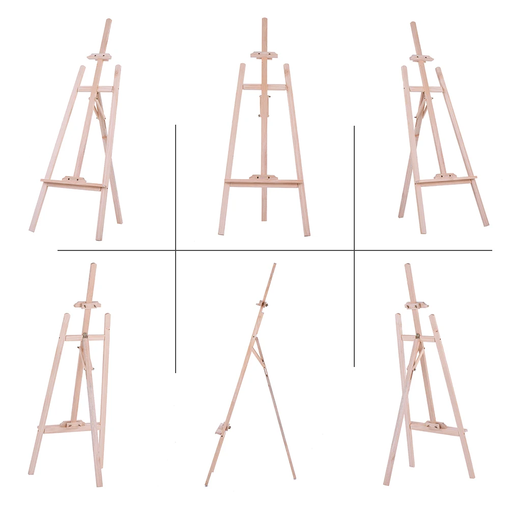 150cm Wooded Easel Natural Wood Foldable Display Stand for  Canvas Art Craft Painting Tripod Easel Home Decoration