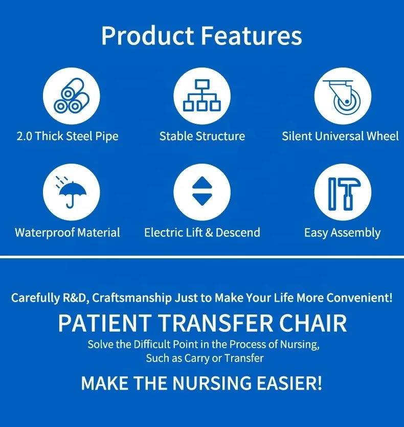HEPO Hot Sale Wheelchair Toilet Commode Chair Transfer Chair To Toilet For Elderly Electric Patient Lifting Transfer Chair