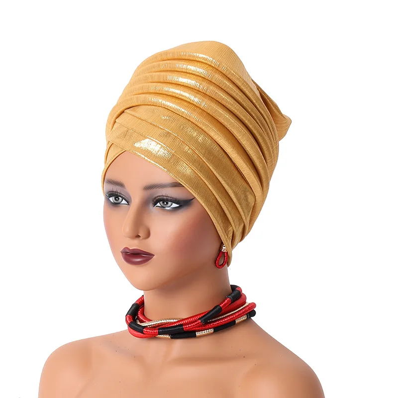Newest Hot Selling  Space Multi-layer Pleated Watermelon Hat  Muslim  Bandanas Women Turban Africa Hat