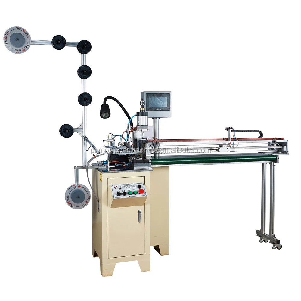 Auto open-end metal zipper cutting machine  wirh robot arm