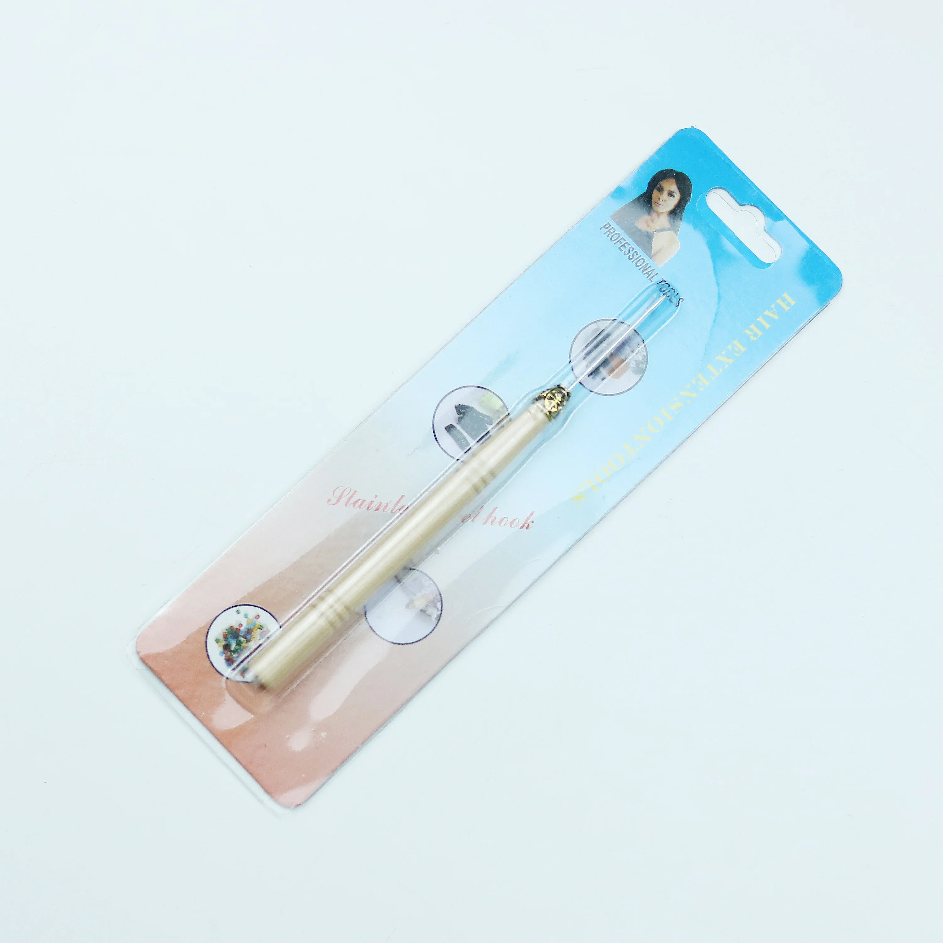 Salon crochet wig hairdressing tools haircut wooden handle hair extension hook crochet hook hair device