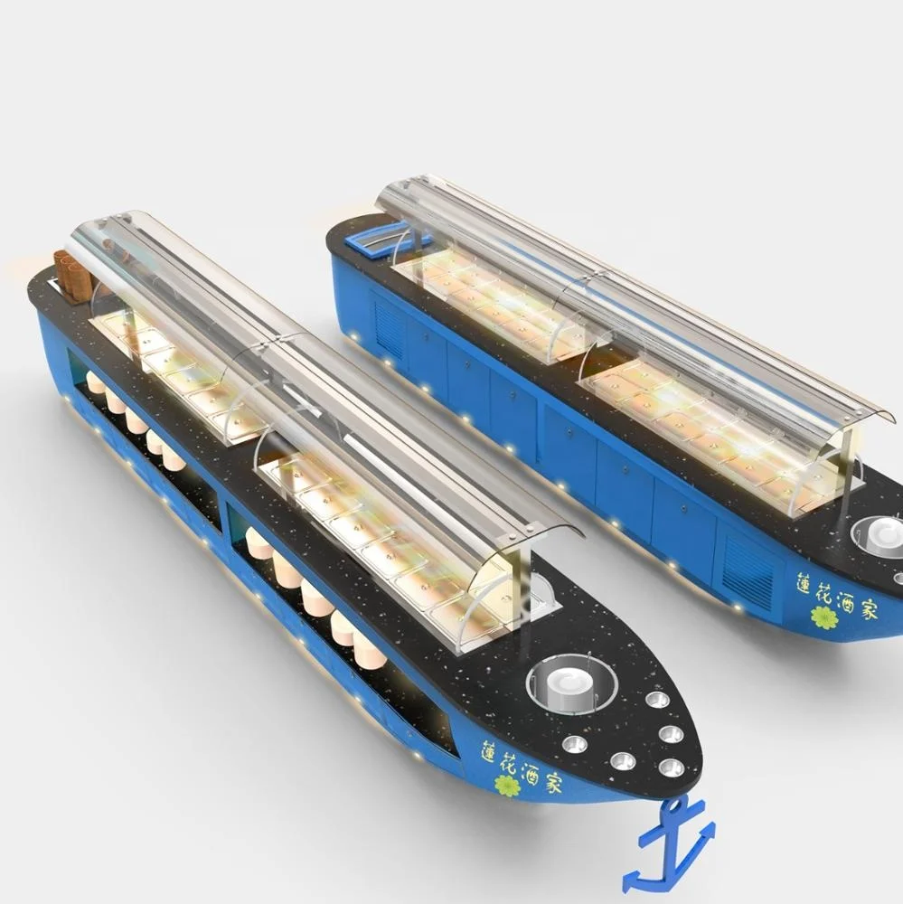 commercial restaurant luxury salad bar refrigerator ship boat type cold & warm modern hotel sushi buffet counter equipment