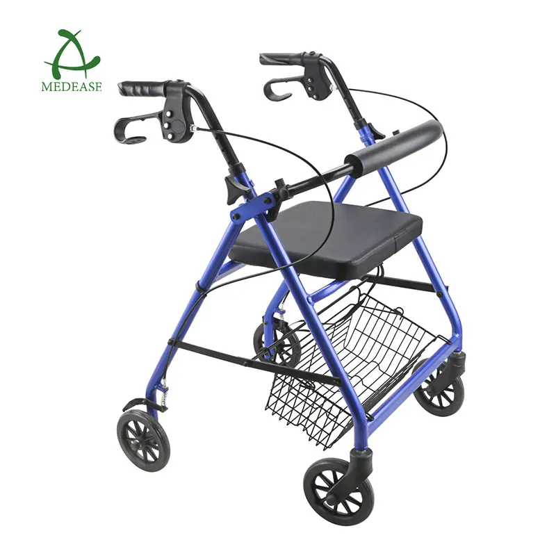 Four-wheeled Trolley Folding Walker Rollator With Seat Health Care Supplies Rollator