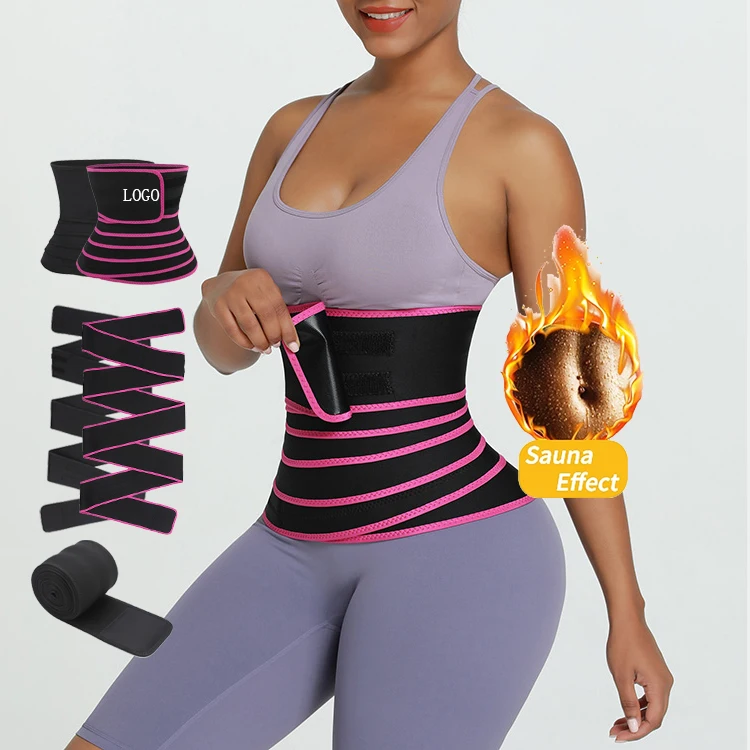 Custom Logo Women Neoprene Sauna Sweat Waist Trainer Fitness Lose Weight Abdomen Waist Wrap Belt