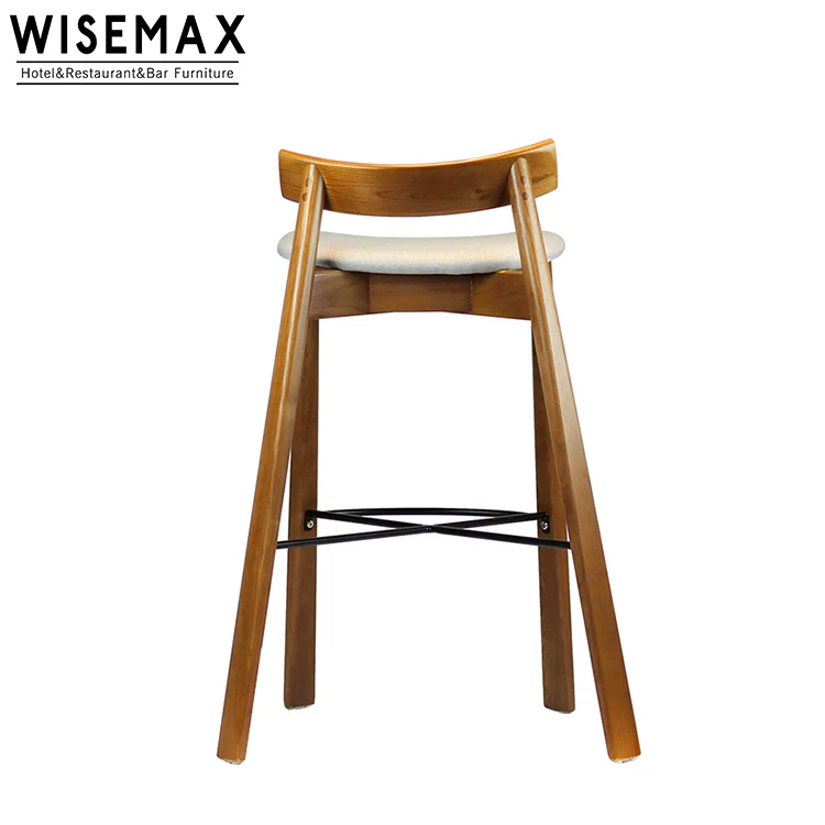 Мебель WISEMAX популярная коммерческая барная мебель из массива дерева изогнутая спинка высококачественный барный