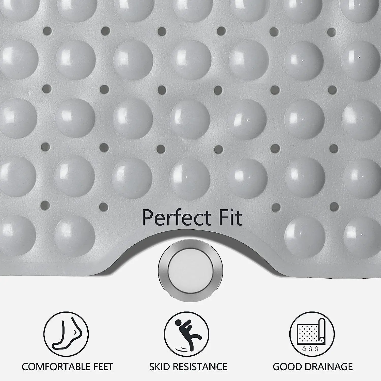 Embossed Memory Foam Bath Mat Non-Slip Soft Comfortable Machine Washable PVC Material for Bathroom Bathtub Shower