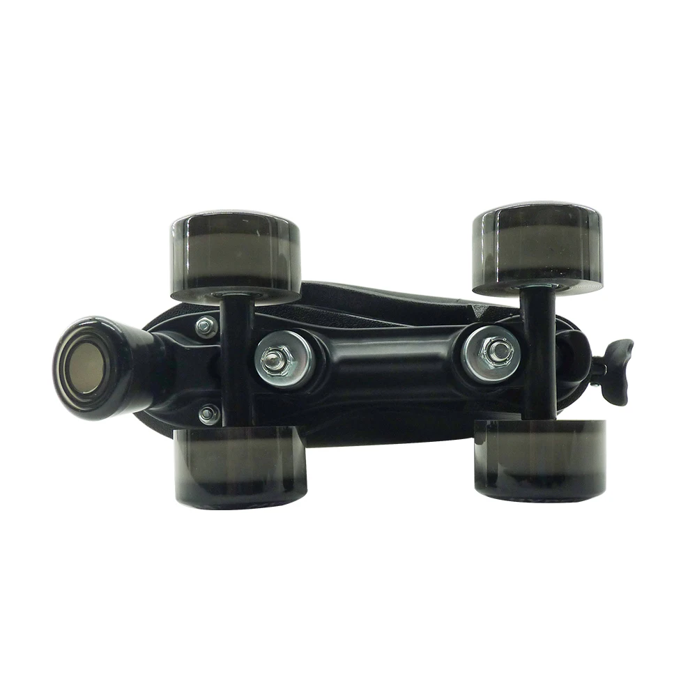 Women Roller Skates Black Space Frosted Leather Double Row Skates Unisex Retro Quad Skates for Outdoor & Indoor