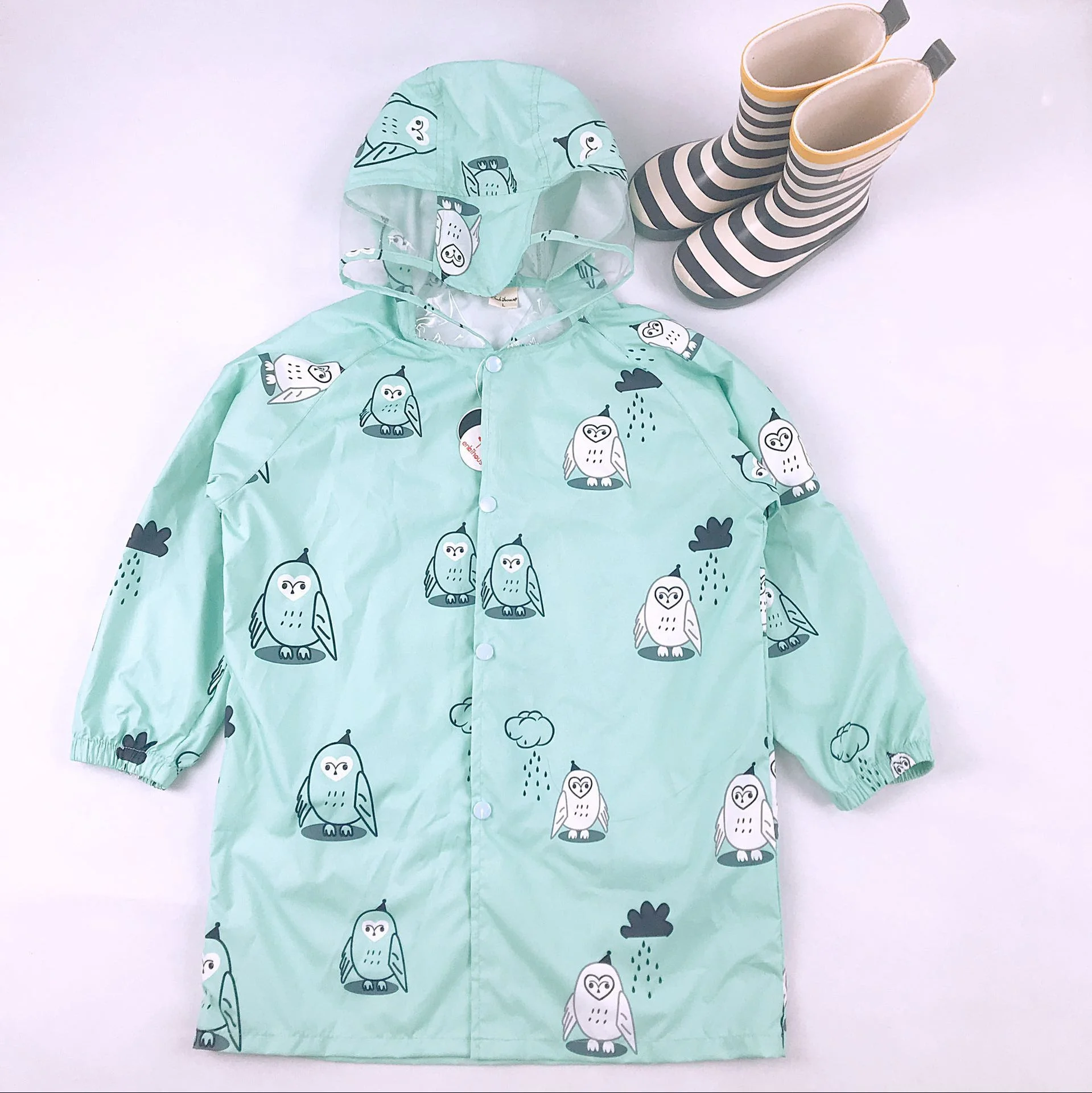 Kids Toddler Rain Poncho with Hood Waterpoof Rain Jacket Raincoat for Boys Girls