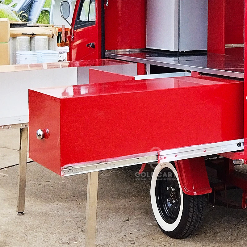 DOT Certified Pizza Tricycle Street Vending Carts Fast Street Food Cart Pizza Food Truck Piaggio Ape