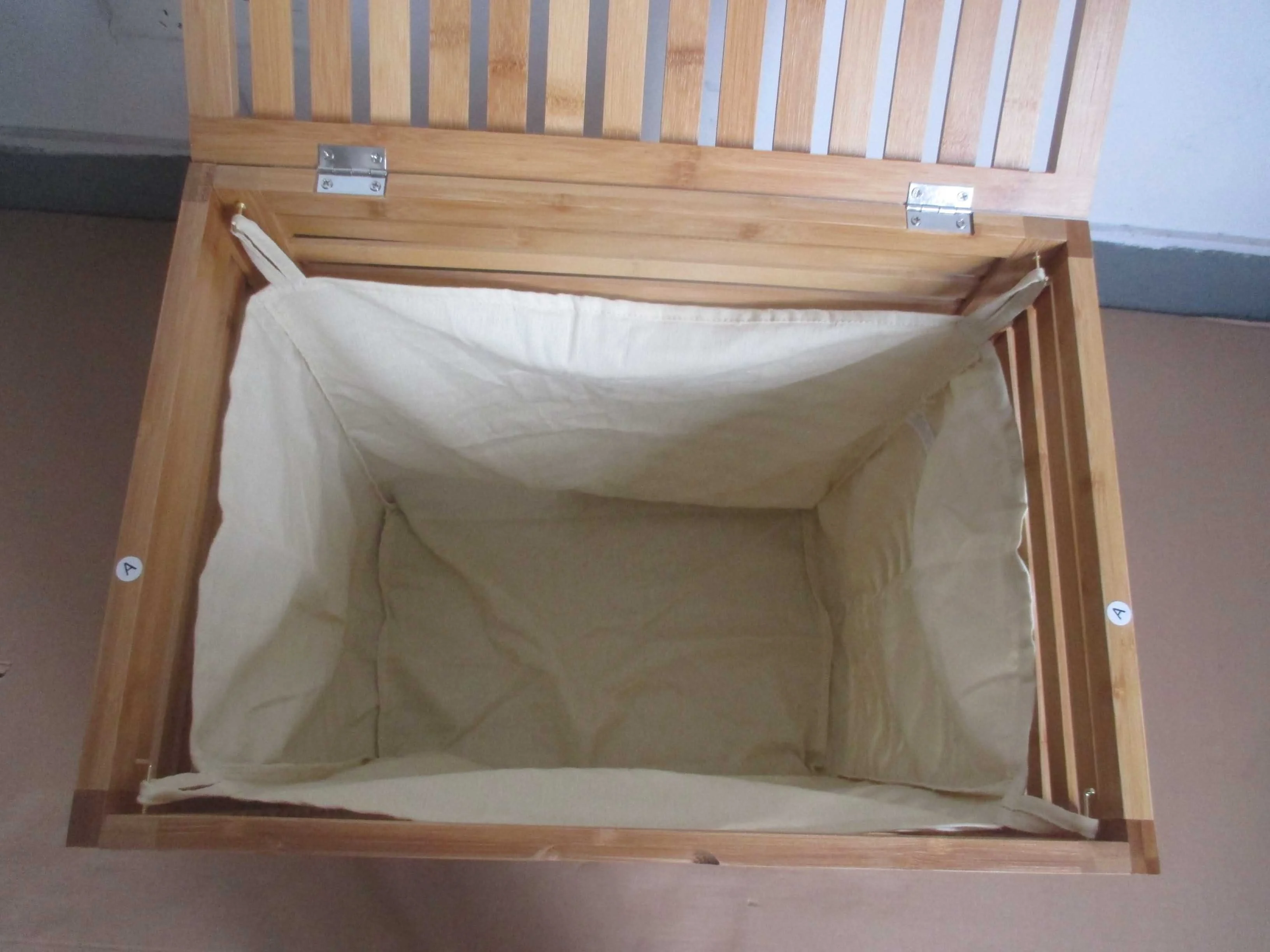 Folding Bamboo Wooden Laundry Hamper Storage Basket