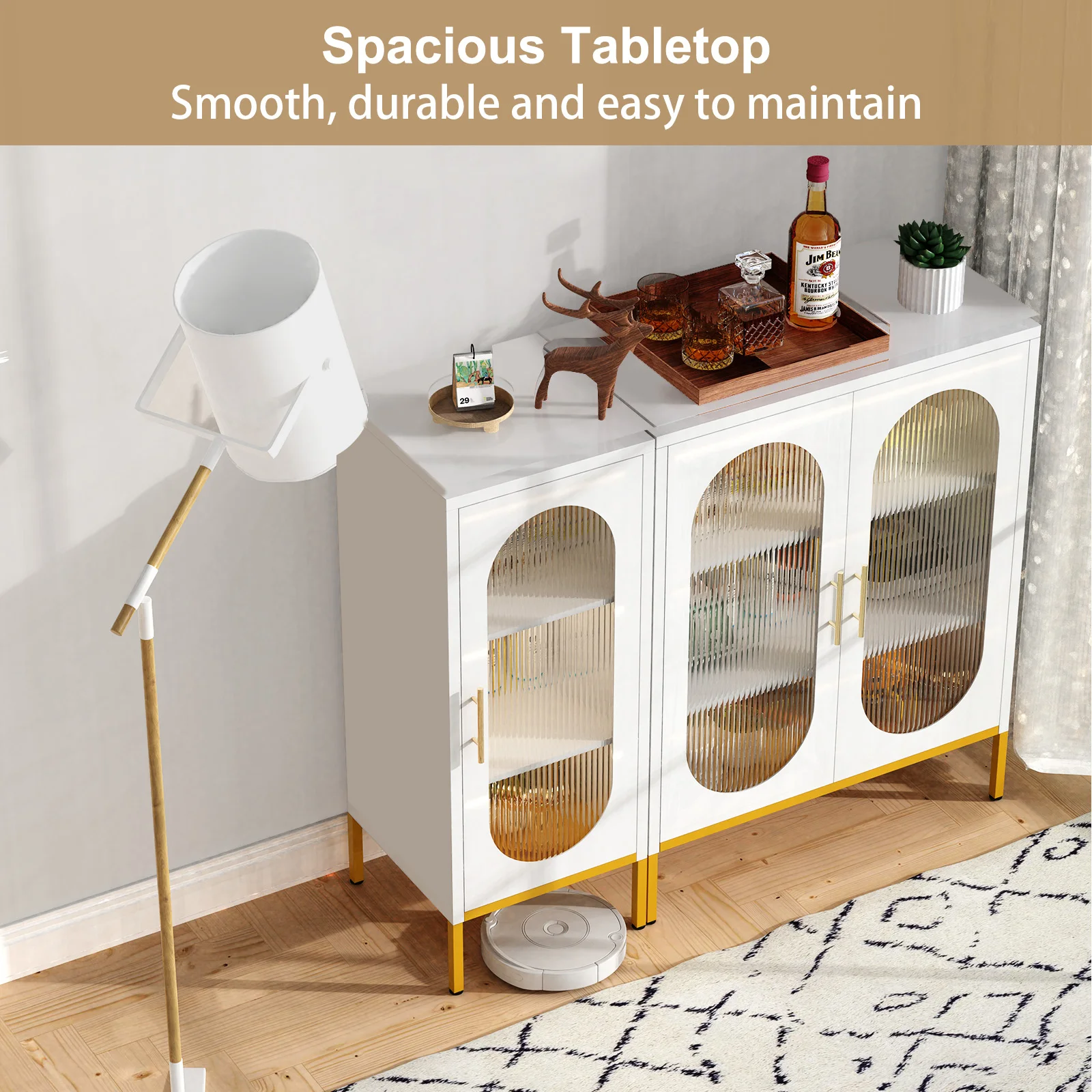 Wholesale modern living room one arched glass door small steel accent cabinet