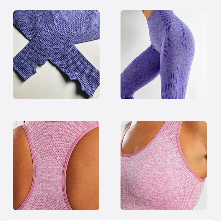 Custom Logo Fitness Supplier Plus Size Activewear 5PCS Seamless Yoga Wear Workout Women Gym Sets