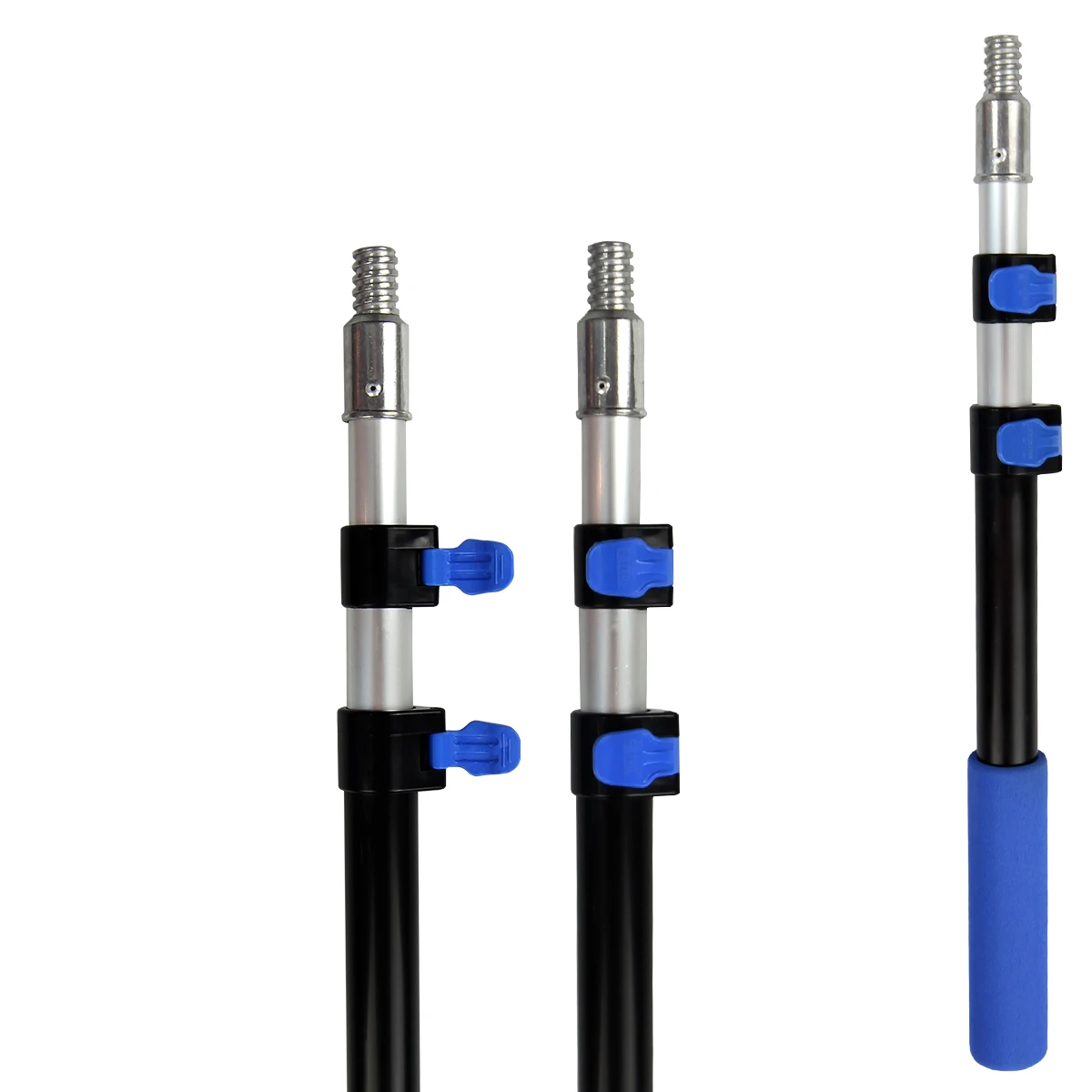 Extentool 20ft/6 meters Aluminum telescopic pole adjustable handle cleaning tools with soft sponge for window cleaning