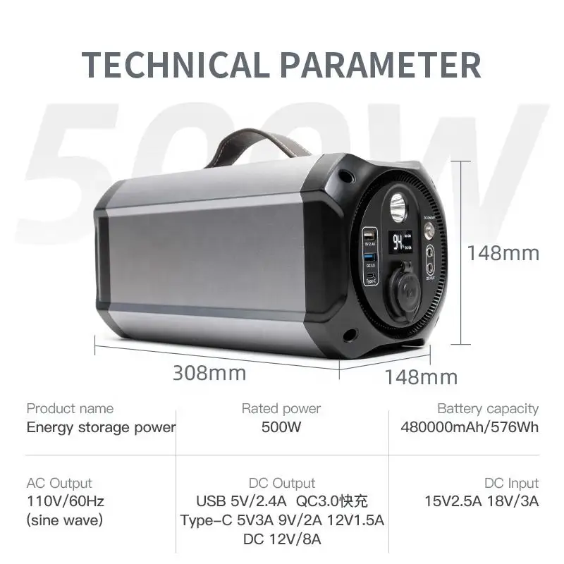 500W 1KW lithium batteries portable solar energy system generator for TV and lights for House