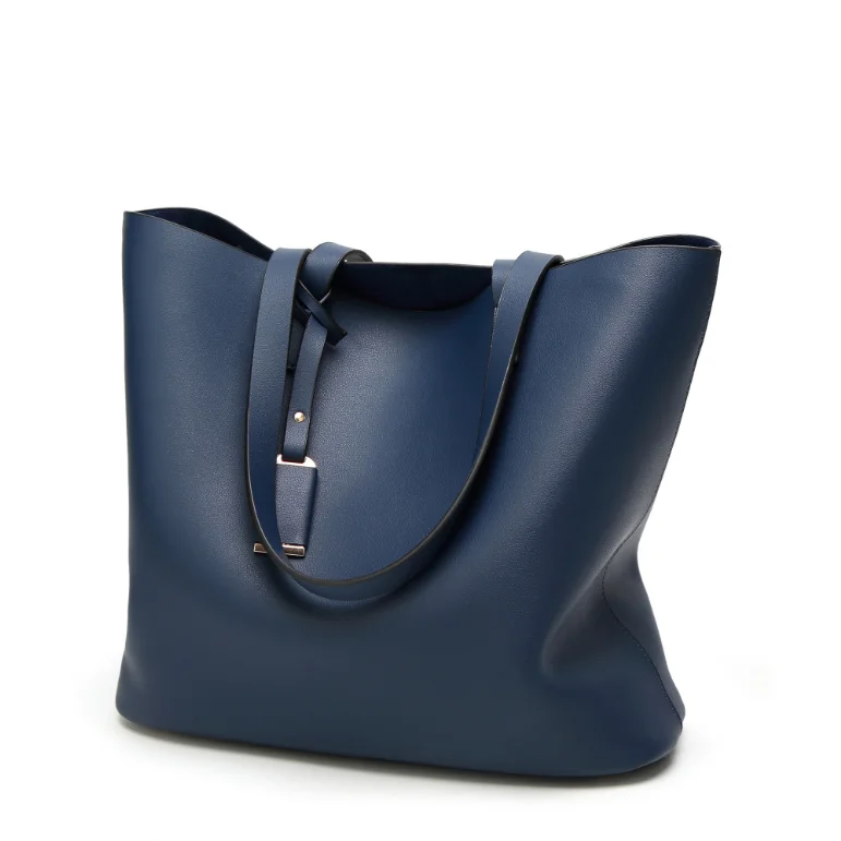 simple design leisure microfiber vegan leather daily tote set  women shoulder bag