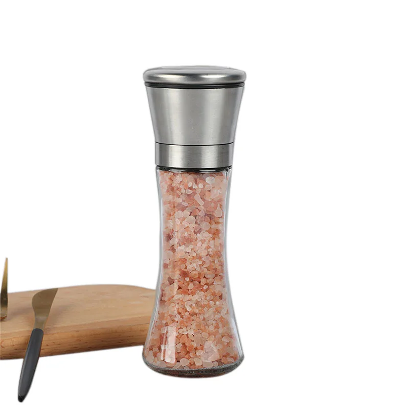 Factory Supply Simple Seasoning Jar Spice Grinder Glass Seasoning Salt Pepper Bottle